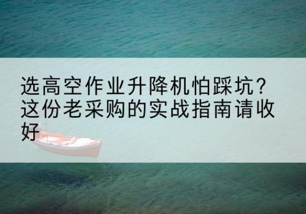 弋江高空作业升降机厂家推荐-选高空作业升降机怕踩坑？这份老采购的实战指南请收好