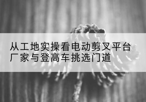 弋江电动剪叉升降平台厂家-从工地实操看电动剪叉平台厂家与登高车挑选门道